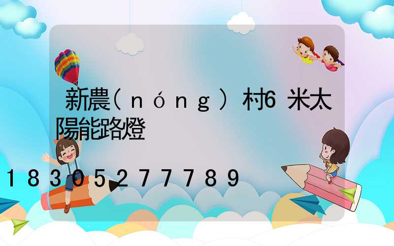 新農(nóng)村6米太陽能路燈