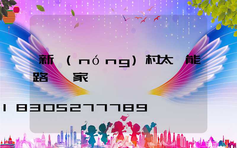 新農(nóng)村太陽能路燈廠家