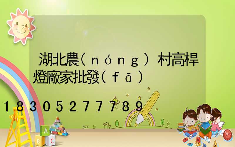湖北農(nóng)村高桿燈廠家批發(fā)